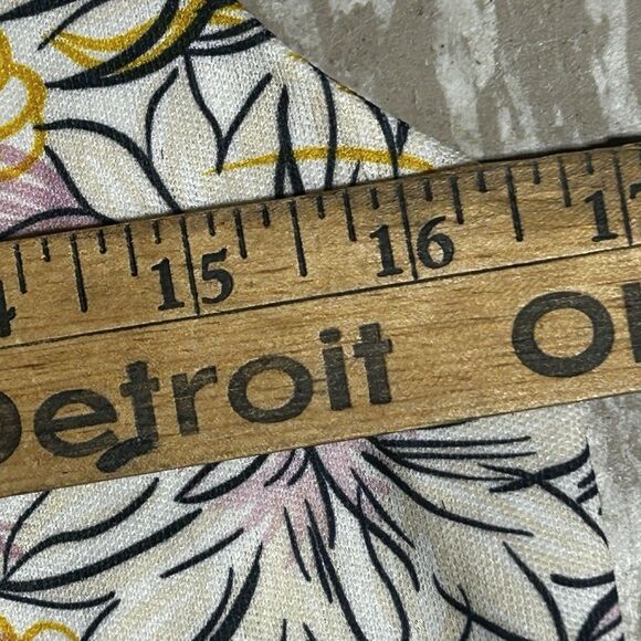 Vintage 70s Mock Neck Floral Tank Top Psychedelic Boho Festival Blouse XS - Picture 5 of 6